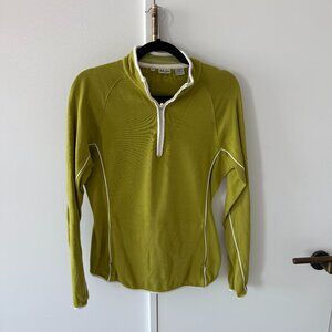 Bobby Jones Chartreuse Green Long Sleeve Quarter Zip Sweater Medium